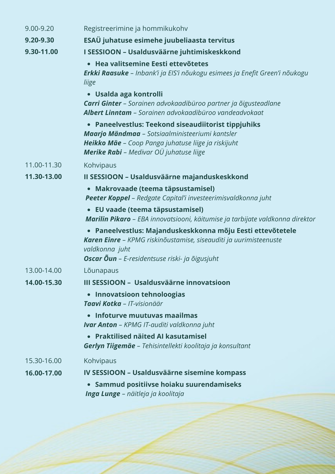 ESAÜ Aastakonverents 2025 programm